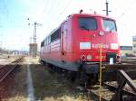 BR 151 017-1 mit Railion Beschriftung am 10.02.07 abgestellt am ehemaligen Bw Rosenheim.