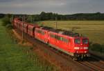 151 110 mit GM 60207 (Hamburg-Waltershof–Beddingen VPS) am 31.07.2013 zwischen Maschen Rbf und Jesteburg