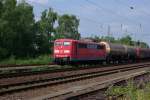 DB 151 160-9 zieht ihren Güterzug am 14.08.2015 durch Bochum Riemke.
