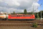 151 023-9 DB fährt mit einem Kurzen Kesselzug aus Antwerpen-BASF(B) nach Ludwigshafen-BASF(D)  bei der Ausfahrt aus Aachen-West und fährt in Richtung