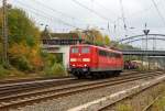   Die 151 149-2 (91 80 6151 149-2 D-DB) der DB Schenker Rail Deutschland AG am 17.10.2015 in Kreuztal, hier fährt sie vom Rangierbahnhof zum Abstellbereich.