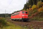 151 132-8 DB Schenker bei Steinbach im Frankenwald am 23.10.2015. 