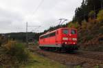 151 153-4 DB Schenker bei Steinbach im Frankenwald am 23.10.2015. 