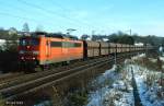 Railion DB Logistics 151 088-2 (Bj. 1975, Krupp) vor Ganzzug Schüttgutwagen Richtung Nürnberg, KBS 880 Passau - Nürnberg, fotografiert bei Laaber am 29.11.2008