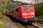 Heutemittag kam die 151 069-2 mit dem Leerzug fürs Audi-Werk durch Neckargerach.12.4.2016