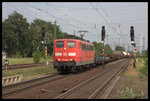 Eilsleben 26.05.2016: 151109 mit Güterzug Richtung Braunschweig um 14.52 Uhr