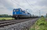 151 139-3 von der EGP ist am 23.05.2018 mit einen gemischten Güterzug in Richtung Norden bei Friedland unterwegs.