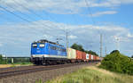151 039 der EGP führte am 27.06.18 einen Containerzug durch Niederndodeleben Richtung Braunschweig.