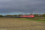 Am 22.10.2021 sind 151 058 und 151 168 (beide Railpool) bei Brühl auf der linken Rheinstrecke in Richtung Süden unterwegs.