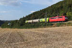 Schöne Überraschung am Abend des 5 August 2026  bei Breitenfurt. Konrail mit 151 031 und einigen Kesseln hinten dran.