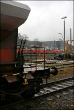 Abgestellte RAILION Loks in Kreuztal aus einer anderen Perspektive.
