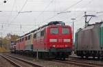 151 155-9, 140 423-5, 140 003-5 und 140 432-6 stehen am Nachmittag der 6.11.2010 im Güterbahnhof in Aachen-West abgestellt.