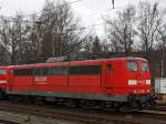 151 135-1 der DB Schenker Rail Deutschland AG abgestellt am 23.12.2011 in Kreuztal.