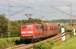 151 023-9 war am 07.08.2012 mit einem Kohlezug zwischen Bietigheim-Bissingen und Sachsenheim unterwegs.