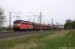 151 134-4 & 151 029-6 DB Schenker Rail Deutschland AG mit dem GM 60226 von Ziltendorf EK nach Hansaport in Vietznitz.