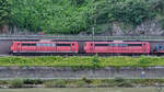 Die Elektrolokomotiven 151 031-2 und 151 086-6 waren auf der linken Rheinstrecke unterwegs.