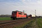 DB Schenker Rail 151 139 mit gemischtem Güterzug in Richtung Bremen (Vehrte, 24.04.15).