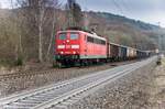 151 041-1 ist am 15.12.16 mit einen Eanos-Zug in Richtung Fulda untwerwegs gesehen bei Vollmerz.