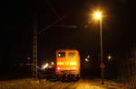 151 126-0 DB Cargo in Pressig/ Rothenkirchen am 27.12.2016 hat sich hinter einen Güterzug gesetzt und wird ihn gleich über die Frankenwaldrampe schieben.