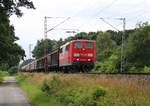 151 087-4 mit gemischtem Güterzug in Fahrtrichtung Verden(Aller).