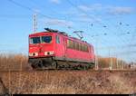 155 147-2 DB als Tfzf fährt am Roßgraben in Angersdorf auf der Bahnstrecke Halle–Hann.
