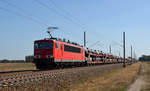 Mit einem Skodazug am Haken rollte 155 030 am 27.09.18 durch Marxdorf Richtung Falkenberg/E.