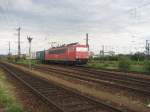 155 271-0 mit Containerzug in Dresden-Friedrichstadt.29.06.07.