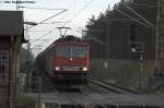155 024 durchfhrt am 10.12.2006 mit Ihrem Gterzug Fangschleuse (KBS 201).