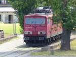 155 004-5 von Rpool,  abgestellt vor dem BW in Gera am 7.7.2020
