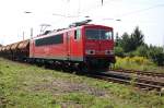 14.08.2007 155 023-5 mit einem Gterzug im Bhf.