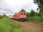 BR 155 053-2 mit einem Containerzug    GUB Hannover Limmer am 8.