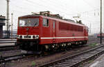 Die 1984 vom VEB  LEW  an die DR gelieferte 250 260 (ab 1992: 155 260) am 24.07.1991 im Hbf. Leipzig. Die Lok wurde 2020 zerlegt.