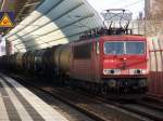 155 119 am 16.12.07 mit einem Gterzug in Ludwigshafen/Mitte.