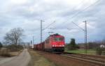 155 150 mit einem Gterzug auf dem Weg nach Karlsruhe zwischen Waghusel und Wiesental.