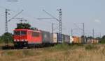 155 253-9 mit einem KLV Zug am km 33,0 der KBS700 24.7.08