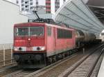 BR 155 207 durchfhrt Ludwigshafen Mitte mit einem Gterzug in Richtung Mannheim Hbf am 16.07.2008.