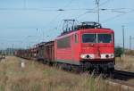155 197-7 mit gemischten Gterzug am 17.09.04 in Angersdorf.