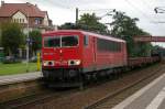 September 2008    155-223-1  bei der Durchfahrt Peiner Bahnhof aus Richtung Hannover kommend
