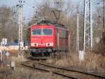 BR 155 zur Abstellung auf dem Bahnhof KnigsWusterhausen.Mit ihr werden die Kohlezge fr Berlin gefahren.