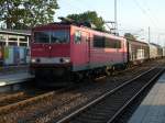 155 178 durchfuhr am 26.Juni 2009 Abends den Bahnhof Bergen/Rgen.