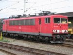 E-Lok BR 155 253-8 -DB AG- mit Gterzug abgestellt im Bahnhof Ludwigslust 15.08.2009