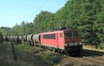 155 198-5 mit einem Kesselwagenganzzug am 19.09 in Bestensee.