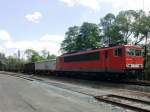 155 024-3 verlsst am 07.06.10 den Bahnhof Kronach in Richtung Sden.