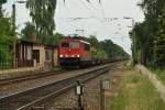 Br 155 015-1 mit ein leer Containerzug durch Weissig bei Grossenhain 23/06/2010
