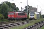 155 181 fhrt nach Stendell ein whrend ER 20-002 in Passow eine Pause macht