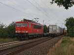 Die 155 149 am 12.08.2010 mit einem Gterzug unterwegs bei Eystrup.