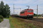 155 167-0 war mal wieder mit einem gemischten Zug unterwegs und hat in Krze sein Ziel erreicht (06.08.10 Dedensen-Gmmer)