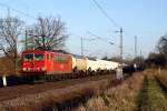 155 187-8 mit einem Gz fhrt auf dem BAR bei Ahrensdorf  17.1.2011  