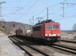 155 243 hatte,mit dem 45503 Mukran-Seddin,am 29.Mrz 2011 freie Fahrt durch Lietzow.
