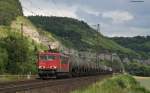 155 206-6 mit einem Kesselwagenzug bei Karlstadt 23.6.11